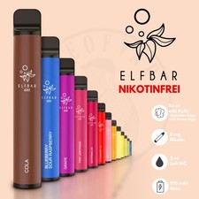 ELFBAR600 & 800 E-Zigarette E-Shisha I Nikotinfrei I Einweg Vape 0mg E-Liquid