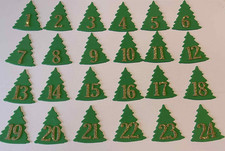 Weihnachtsbaum in Adventszahlen Set 1-24 aus moosgummi.  Weihnachten basteln