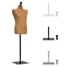 Schneiderpuppe Schaufensterpuppe Herren, Überzug  haut/gold, Metallplatte, Knauf