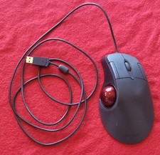 Trackball MS-Trackball X05 dunkelsilber rotschwarze Kugel fünf Tasten - selten