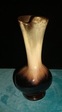 Bay Abstrakt Keramik Orchideen-Vase Form 541-17, Braun / Elfenbein / Gold 1957