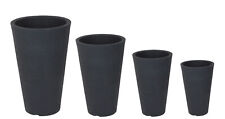 Kunststoff Pflanzsäule anthrazit - 2 Größen - Blumen Topf Pflanz Kübel konisch