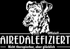 AIREDALE TERRIER Autoaufkleber - Airedale Aufkleber - Schriftzug infiziert