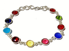 VERSCHIEDENE Edelsteine HANDGEFERTIGT 925 Sterlingsilber Schmuck Armband