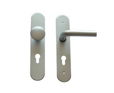 Haustürbeschlag Schutzbeschlag Drücker / Knopf Schildgarnitur PZ 72mm silber F1