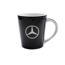 Original Mercedes Benz Kaffeebecher Tasse schwarz Porzellan Schriftzug 380ml