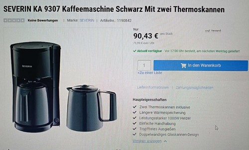 Severin filterkaffeemaschine - severin,