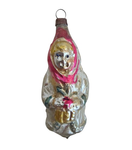 Glasornament frau mit korb - glasornament,