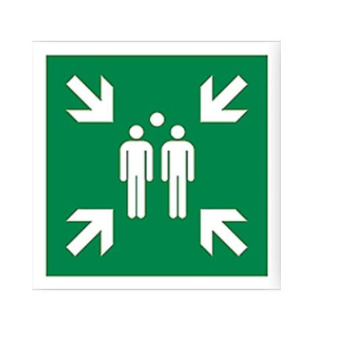 Symbol schild sammelplatz - schild,