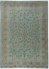 Perserteppich Kashan Kork 390 x 280 cm Orientteppich Top Zustand - Pistaziengrün