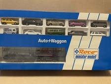 (G-289) Roco Auto + Waggon 1900 H0 1:87 Autotransportwagen mit 10 Modellen OVP