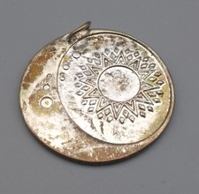 Sonne und Mundphasen Kettenanhänger Metall Vintage