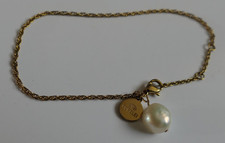 Schöne Purelei Kette, Armband mit Perle goldfarben / 19,5 cm lang