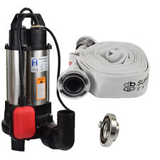 Bau Gülle Abwasser Schmutz wasser tauch pumpe + Schneidwerk +10 Meter C-Schlauch