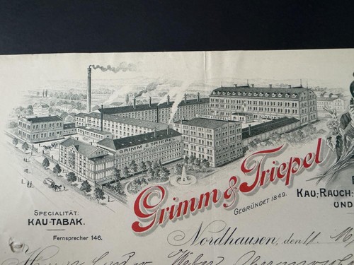 Rechnung nordhausen litho - rechnung, 1905