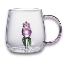 3D Rose Glas Becher / Tasse