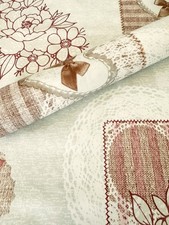 PVC Tischdecke LANDHAUS grau weiß rot Wachstuch abwaschbar Meterware Blumen Herz