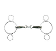 Busse 3-Ring-Wassertrense, EDELSTAHL, doppelt gebrochen, Gebiss Gr.:  11,5cm neu