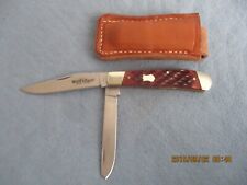 Taschenmesser Wald & Forst 440A mit Horn Messing Griffschalen +Gürtelledertasche