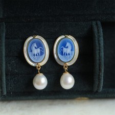 F18 earrings unicorn horse - earrings,