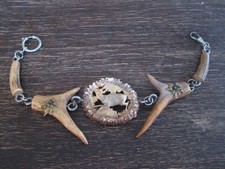 prächtiges Charivari Trachten Kette Uhrenkette HTU Hirschrose Rehspitze Edelweiß