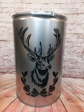 Feuertonne mit - Hirsch Eicheln - Motiv,  aus NEUEM 200L Ölfass,  Feuerkorb