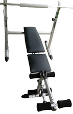 Hantelbank Kettler Primus 7403-800, Beincurler Langhantelstange 4 Hantelscheiben