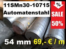 Rundstahl 54mm Vollmaterial 11SMn30- Automatenstahl Zuschn. 10 bis 300cm