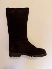 Unützer-Stiefel Velours dunklbraun, fellgefüttert, Gr. 39, Karton  Beutel