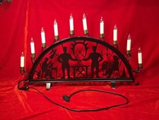 Metall Schwibbogen 55cm Schneeberger Bergmann Erzgebirge 10 Kerzen Nachlass 
