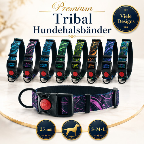 Hundehalsband tribal 25mm - tribal,