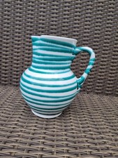 Gmundner Keramik Grüngeflammt Krug Wiener Form ca. 21,5 Hoch / Chips (Intern.02)