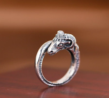 F05 Ring Widder Kopf Sterling Silber 925 größenverstellbar