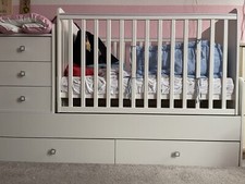 Kinderbett Polini Kids Simple 1100 mit Kommode weiß