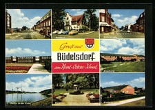 Büdelsdorf /Nord-Ostsee-Kanal, Neue Schule, Eiderpartie, Ansichtskarte 
