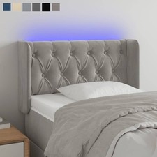 LED Kopfteil Polsterkopfteil Betthaupt Samt Headboard Bettrückwand Wandkissen