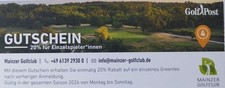 Golf Greenfee Gutschein 2026