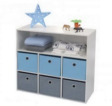 Kinder Kommode Kinderregal Regal+6 Schubladen Bücherregal Standregal Schrank neu