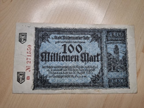 Notgeld 100 millionen mark - 100,