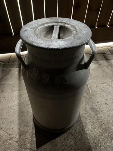 Alte milchkanne alu mit deckel - mit,