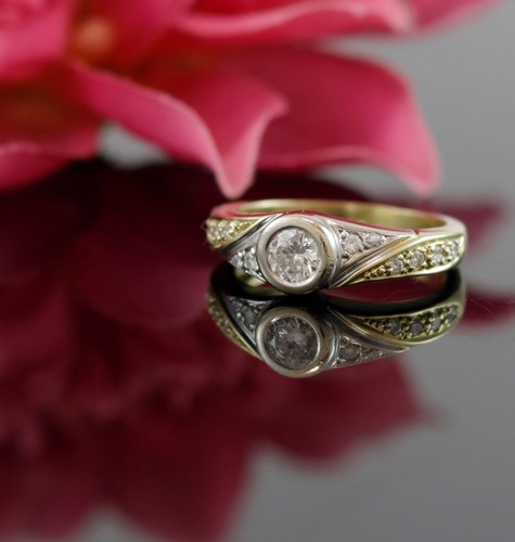 Brillant gold ring 585er - in, /
