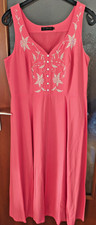 Schönes Sommerkleid, Ärmelloses Kleid - koralle  - Gr. 44