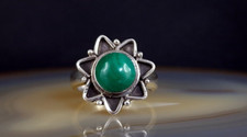 Ring Silber 925 Malachit Stern