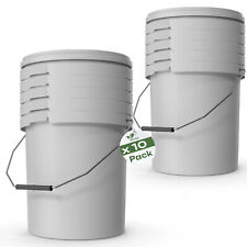 10 x 20L Set Eimer mit Deckel 20 Liter Leereimer weiß lebensmittelecht PREMIUM