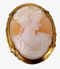 SELTEN RAR ANTIK HISTORISMUS MUSCHELCAMEE - EDELDAME - ANHÄNGER+BROSCHE UM 1880!