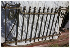 Antiker Schmiedeeisen Zaun "Perle von der Elde" 1m von 9 lfdm. Jugendstil 1910