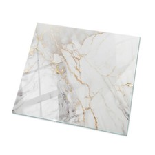 Tischplatte Für Couchtisch ESG Glas Quadratisch Eleganter Marmor mit Adern 50x50