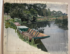  Aquarell Entwurf "Nachen bei