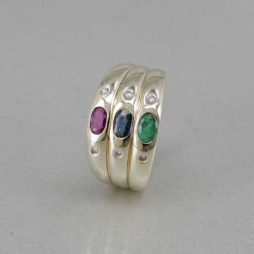 Ring 585 14k gelbgold smaragd - ring, 585/14k
