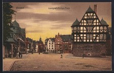 Ansichtskarte Gießen, Landgraf-Philipp-Platz, Fachwerkhaus, Platzansicht 